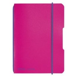 Set 18 x Caiet My.book Flex A6 40 File, cu Patratele, Coperta PP, Fucsia cu Elastic Violet, Herlitz
