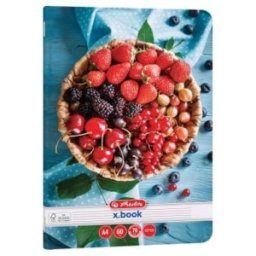 Set 30 x Caiet A4 Dictando, 60 File, Hartie 70g/mp, Colturi Rotunjite, Motiv Healthy Snack, Herlitz
