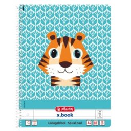 Set 10 x Caiet A4, 80 File, Spirala Dictando, Cute Animals, Motiv Tigru