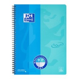 Set 6 x Caiet Oxford Touch Duo, A4 + 80 File, Spira Dubla, Scribzee, Dictando + Matematica, Albastru