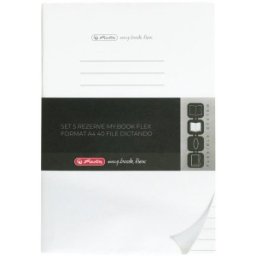 Set 5 x 5 Rezerve Caiet My Book Flex A4, 40 File, Dictando, Colturi Rotunjite