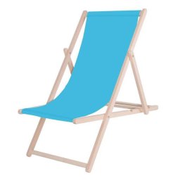 Sezlong pentru gradina, Springos, lemn, reglabil, pliabil, albastru, 58x124 cm GartenVIP DiyLine