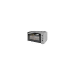 Cuptor electric Elite EMO-FL 48 2589, 2000 W, 48 litri, 3 moduri, Geam dublu, Termostat, Timer, Ventilator turbo, Gri