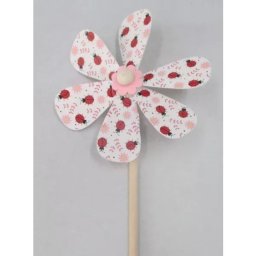 Morișcă din lemn cu model de buburuză - 48 cm