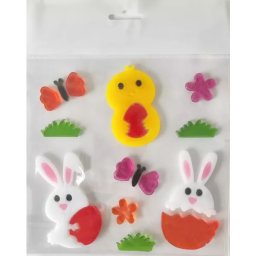 Jeleuri decorative de Paște pentru ferestre - iepurași și puișori
