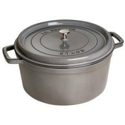 Staub Round Cocotte, 24cm cast iron, graphite grey