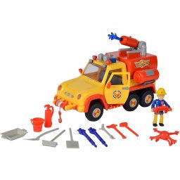 Simba Fireman Sam Fire Engine Venus 2.0 Toy Vehicle (Yellow/Orange, Includes Figure)