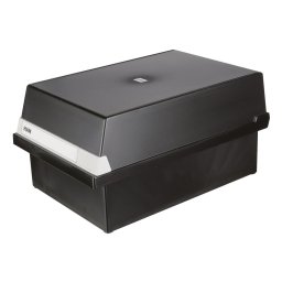 Accesorii birotica Fisier liniar cu capac, A5, pentru 1300 fise cartonate, cu 2 separatoare cu index, HAN - negru