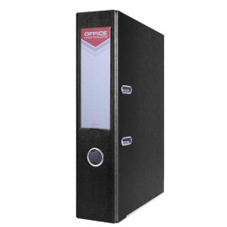 Biblioraft A4, plastifiat PP/paper, margine metalica, 75 mm, Office Products Officer - negru