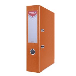 Biblioraft A4, plastifiat PP/paper, margine metalica, 75 mm, Office Products Officer - orange
