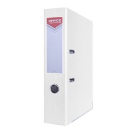 Biblioraft A4, plastifiat PP/paper, margine metalica, 75 mm, Office Products Officer - alb