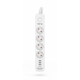 Prelungitor KERG power strip with circuit breaker-4 sockets 3USB 16A 1.5m