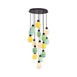 Lustră LED pe cablu CACTUS 16xLED/3,12W/230V 3000K verde/galben/alb