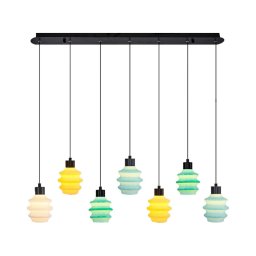 Suspensie LED pe cablu CACTUS 7xLED/2,8W/230V 3000K verde/galben/alb