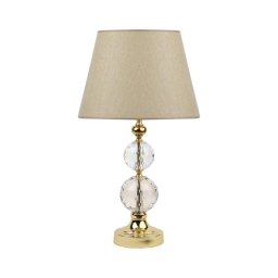 Lampă de masă GOLD CRYSTAL 1xE27/40W/230V bej/auriu