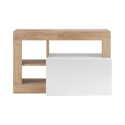 Bancă LENOR 91 x 209 cm, alb/maro