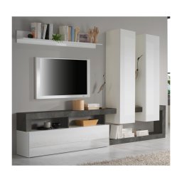 Set living LENOR alb/antracit