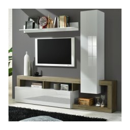 Set mobilier pentru living LENOR alb/maro