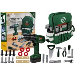 Set scule de joaca pentru copii, cu rucsac verde special, leantoys, 4848