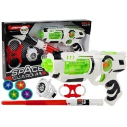 Set de joaca sf pentru copii, pistol laser, sabie laser si accesorii gardianul galaxiei, leantoys, 7094