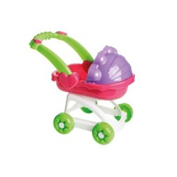 Carucior landou pentru papusi, din plastic, multicolor, 73x46x32 cm