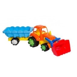 Tractor combinat cu excavator si remorca super burak toys