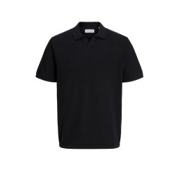 JACK & JONES Polo Jjejerry Knit Split Neck Ss 12293340 C-N10 black