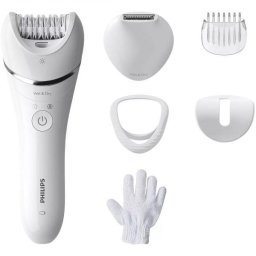 Epilator Philips BRE715/00, Acumulator, 32 pensete, 2 viteze, 40 minute autonomie, Alb