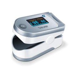 Pulsoximetru Beurer PO 60 BT, Bluetooth® Smart pentru transferul valorilor masurate pe smartphone, alb-argintiu