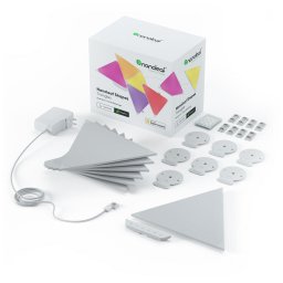 Kit 9 Panouri luminoase Nanoleaf Shapes Triangles, Iluminare LED RGBW, Senzor muzica, Flux luminos total 720 lumeni