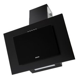 Hota de perete verticala, Maan, Banda LED, 325 m3/h, 60cm, Sticla/Inox, Negru
