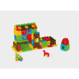 Set de construit cu blocuri, Marioinex, Ferma, 120 piese