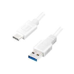 Cablu, LogiLink, USB 3.2- USB-C, 15 cm, Alb