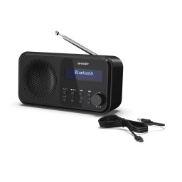 Radio portabil digital Sharp Tokyo, DAB+, FM RDS, Bluetooth, Negru (DRP420BK)
