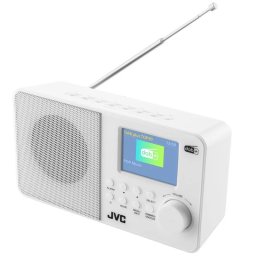 Radio portabil JVC RA-E611W-DAB, alarma, antena, 2W, alb, 210x80x120mm