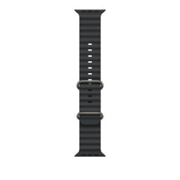 Apple Watch 49mm Band: Black Ocean Band - Natural Titanium Finish