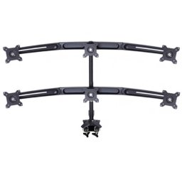Suport pentru 6 monitoare /LCD birou Multibrackets,15"-24", negru, cu clema prindere pe birou