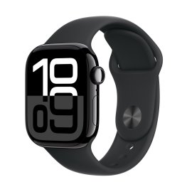 Smartwatch Apple Watch Series 10, Cellular, 42 mm, carcasa Jet Black Alu, curea sport neagra, S-M