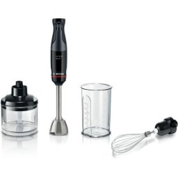 Mixer vertical Bosch ErgoMaster MSM4B621, 1000 W, cutit 4 lame si functie antisplash, picior mixare otel inoxidabil, tel din otel inoxidabil, pahar masurare, aparat de maruntit, Negru/Antracit