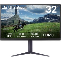 Monitor Gaming LED Nano IPS LG UltraGear™ 31.5", QHD (2560x1440), 180Hz, 1ms, AMD FreeSync™, NVIDIA G-Sync™, HDR 10, DCI-P3 98%, HDMI, DisplayPort, Jack, USB, Pivot, Negru