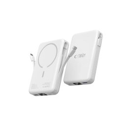 Baterie externa magnetica TECH-PROTECT LifeMag PB31 10000 mAh, Compatibila MagSafe, 15W, Cablu USB-C 50cm, Alb