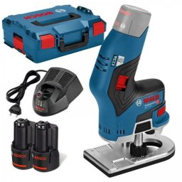 Masina de frezat muchii cu acumulator Bosch GKF 12V-8 Professional, 12V, turatie 13000 rot/min, 2 acumulatori 3,0 Ah
