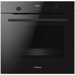 Cuptor electric Hansa, 60 cm, 77 L, big cavity, autocuratare catalitica, 10 functii, timer touch, clasa A, soft close, sticla tripla, tava air fry, Negru