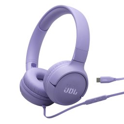 Casti JBL Tune 520C, Cu fir, On-ear, Microfon, USB-C, Mov