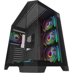 Carcasa PC AQIRYS Titan ARGB, Middle Tower, Tempered glass, Negru
