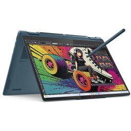 Laptop Lenovo Yoga 7 2-in-1 14AKP10, Procesor AMD Ryzen™ AI 7 350, Display 14" 2.8K (2880 x 1800), WQXGA+, OLED, 120Hz, Touch, Memorie RAM 24GB LPDDR5x, Capacitate 1TB SSD, Placa video integrata AMD Radeon™ 860M Graphics, Windows® 11 Home, Tidal Teal