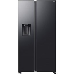 Side by side Samsung RS70F64KDFEO, 640 l, SmartThings AI Energy, Full No Frost, Mono & Metal Cooling, Dozator de apa/gheata, Compresor Digital Inverter, Clasa D, H 178.4 cm, Inox negru