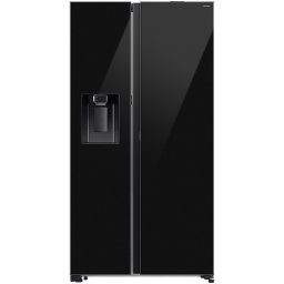 Side by side Samsung RS80F64JEBEO, 634 l, SmartThings AI Energy, Full No Frost, Mono & Metal Cooling, Dozator de apa/gheata, Filtru UV Dezodorizant, Compresor Digital Inverter, Clasa E, H 178.6 cm, Sticla neagra
