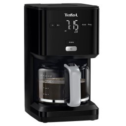 Cafetiera Tefal Smart'n Light CM600810, 1000W, 1.25 l, ecran digital, functie auto OFF, sistem antipicurare, carafa sticla, functie mentinere la cald, suport filtru detasabil, Negru