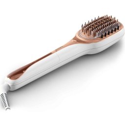 Perie reparatoare cu abur Rowenta Hair Therapist™ CF9920F0, 165 W, timp incalzire 60 secunde, tehnologie Thermal Care, peri naturali, invelis Keratin, oprire automata, afisaj LED, alb